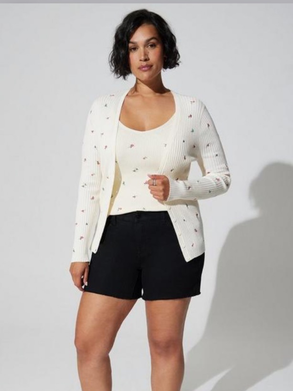 Torrid Floral Embroidered Rib Knit Cardigan HTF NWT 3X